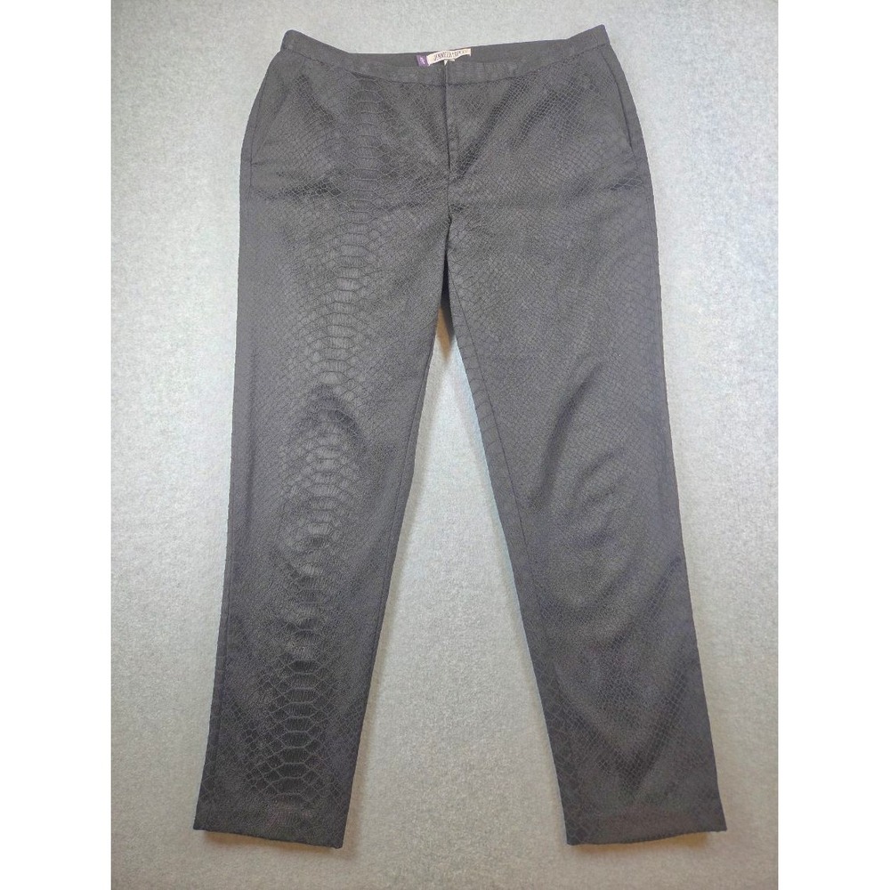 Jennifer Lopez Black Snakeskin Ankle Pants Size 6 Stretch Slim Leg Trousers